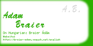 adam braier business card